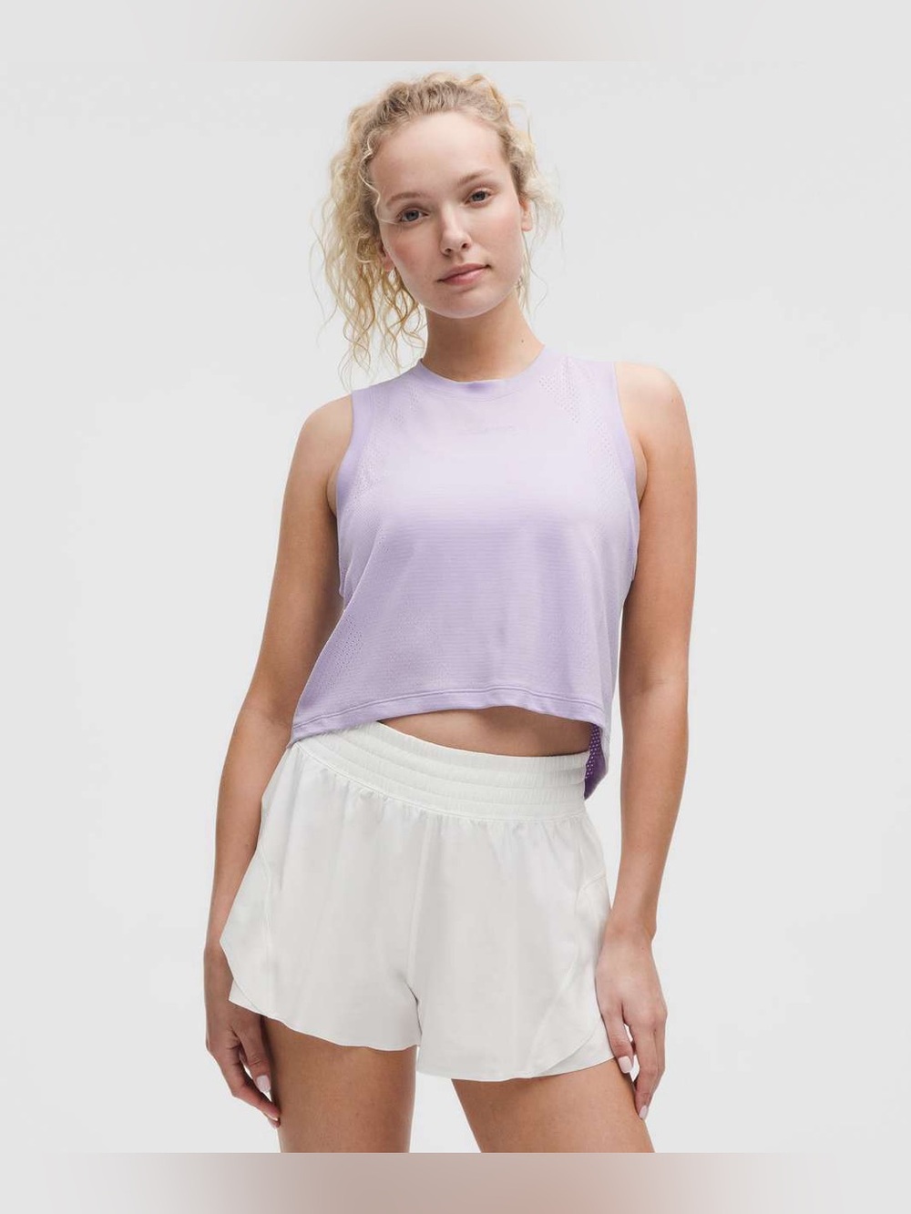 Lululemon Swiftly High Low Cropped Tank Top size 4 Lavender Frost LFRS